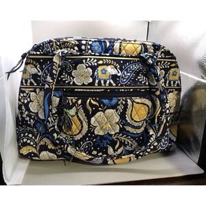 Vera Bradley Retired Ellie Blue Elephant Bowler Shoulder Bag Satchel